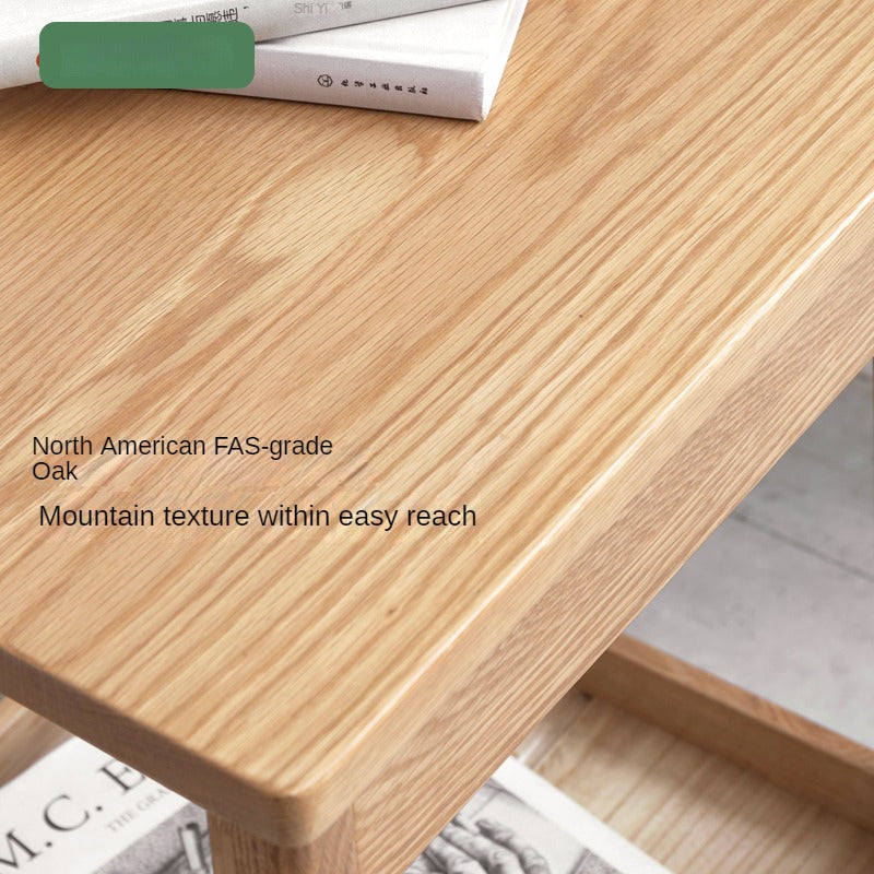 Oak Solid wood side tabledouble-layer-