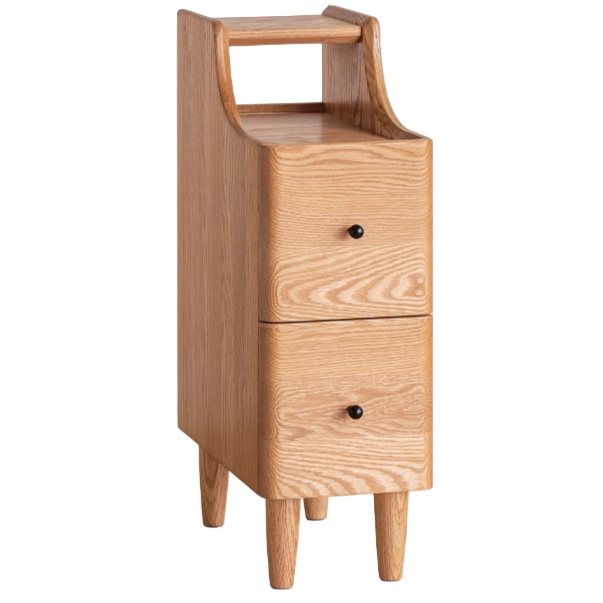 Oak, Ash Solid Wood, Solid Rubberwood Nightstand