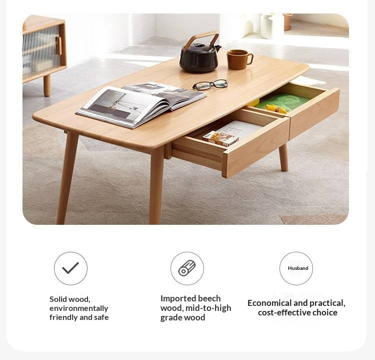Beech Solid Wood Coffee Table