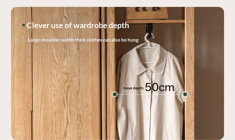 Oak Solid Wood Modern Corner Wardrobe