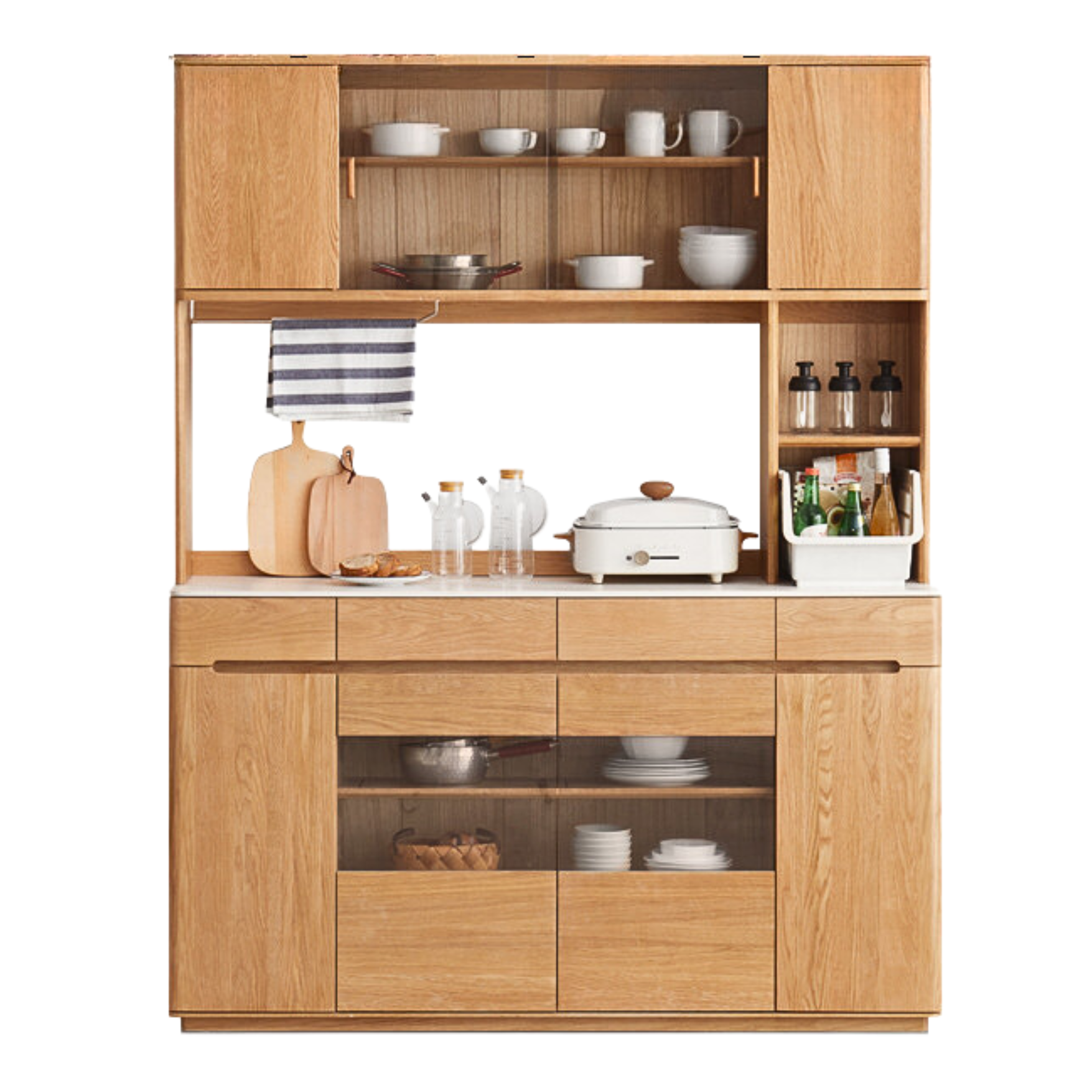 Oak solid wood Nordic dining sideboard,