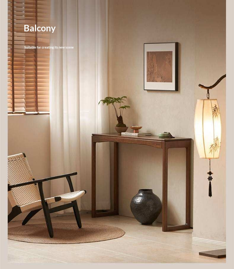 Oak Solid Wood Console Table, Entryway Bench