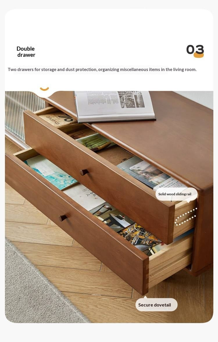 Beech Solid Wood Large TV Cabinet.