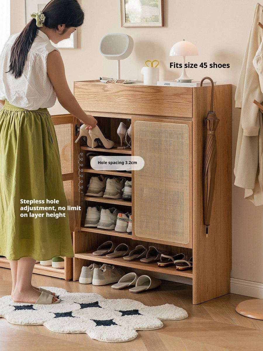 Oak, Ash Solid Wood Nordic Rock Slab Shoe Cabinet