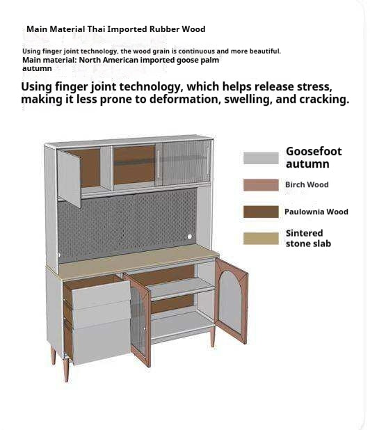 Solid RubberWood French Cream Style Sideboard