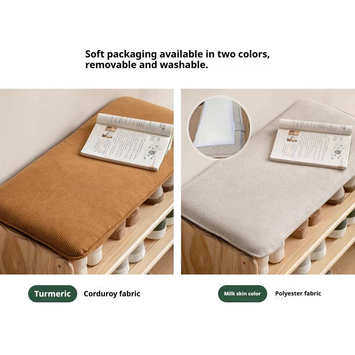 Pine Solid Wood Shoe Bench Multi-layer Log Shoe Rack