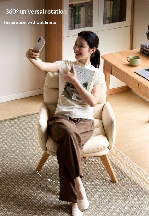 Beech Solid Wood Leather Soft Backrest Chair