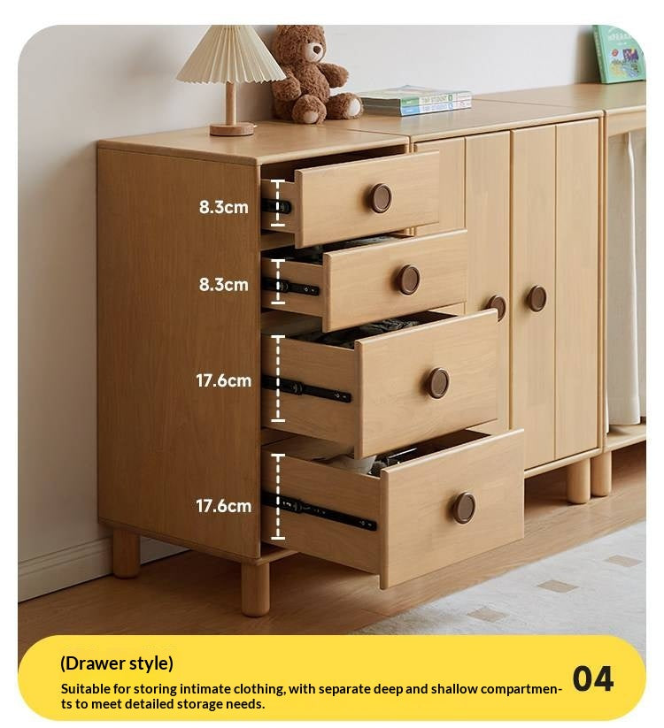 Solid Rubberwood Children's Wardrobe