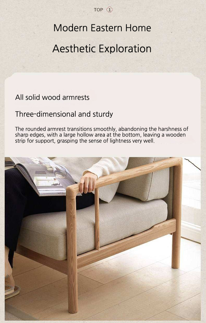 Ash Solid Wood Single Armchair