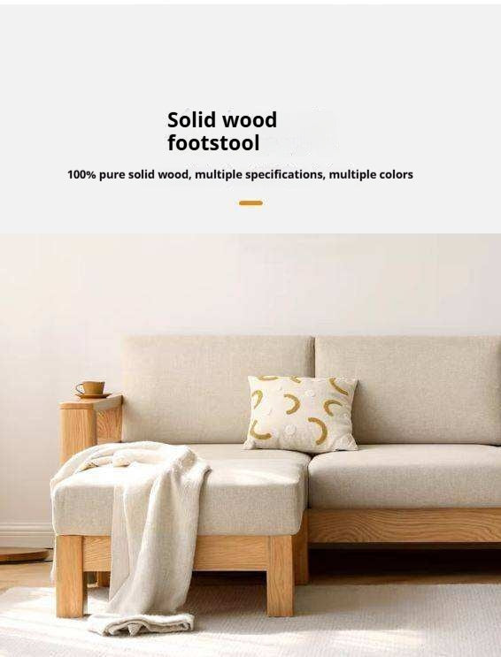 Ash, Oak, Black Walnut Solid Wood  Fabric Footstool