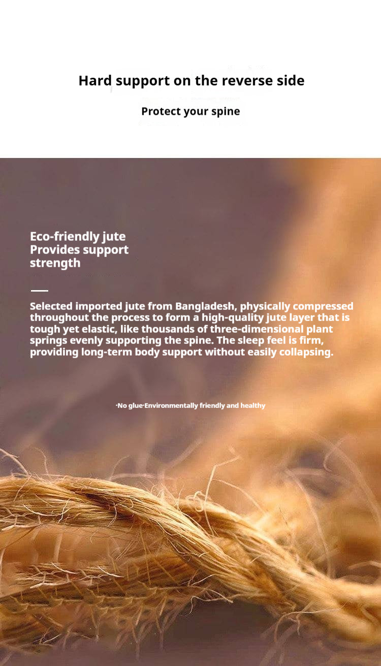 Latex Zero-Glue Mattress with Natural Jute Cover — Eco-Friendly, Soft, Thick Mattress with Independent Springs