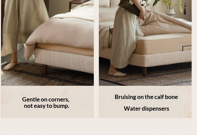 Fabric Beige Soft Bed Modern Style