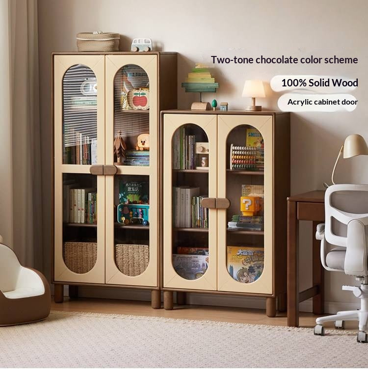 Solid Rubberwood Children's Bookshelf Retro Style