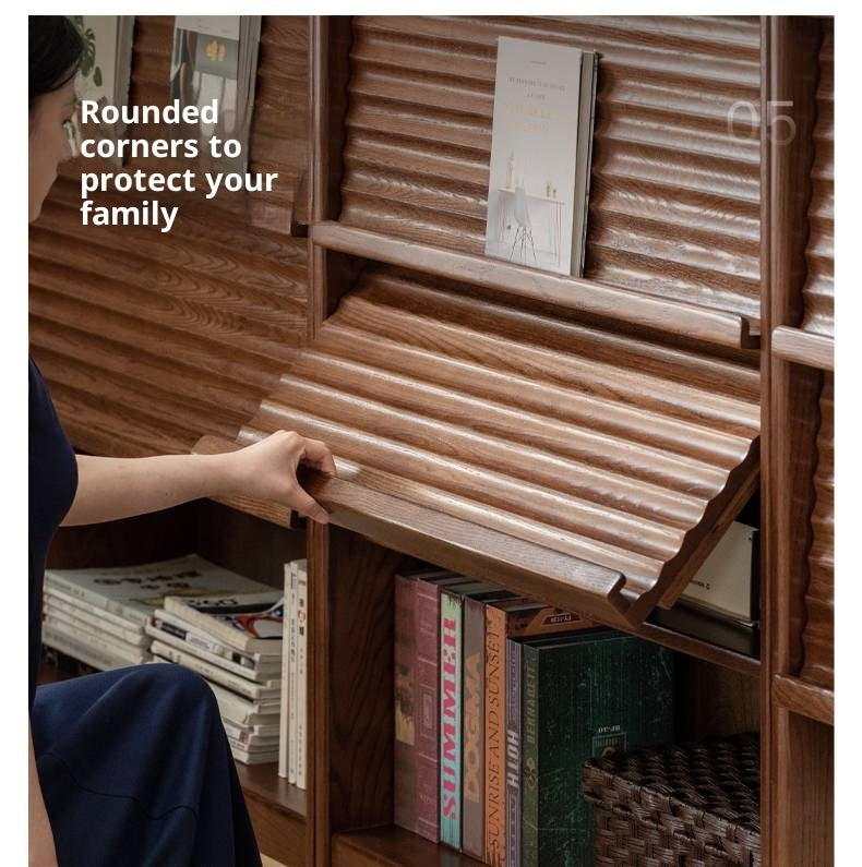 Oak Solid Wood Dustproof Bookcase