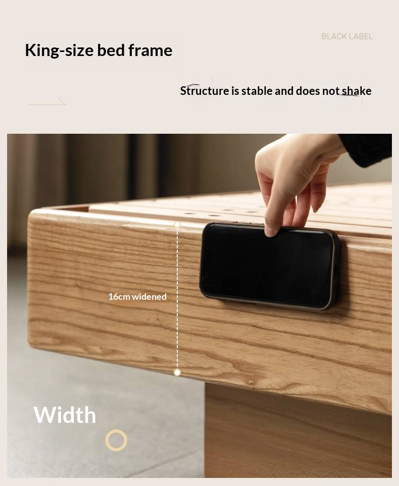 Ash Solid Wood Electric Storage Box Bed — Modern Minimalist Design