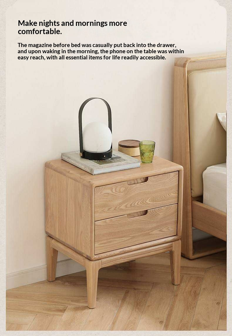 Ash Solid Wood Modern Nordic Style Nightstand