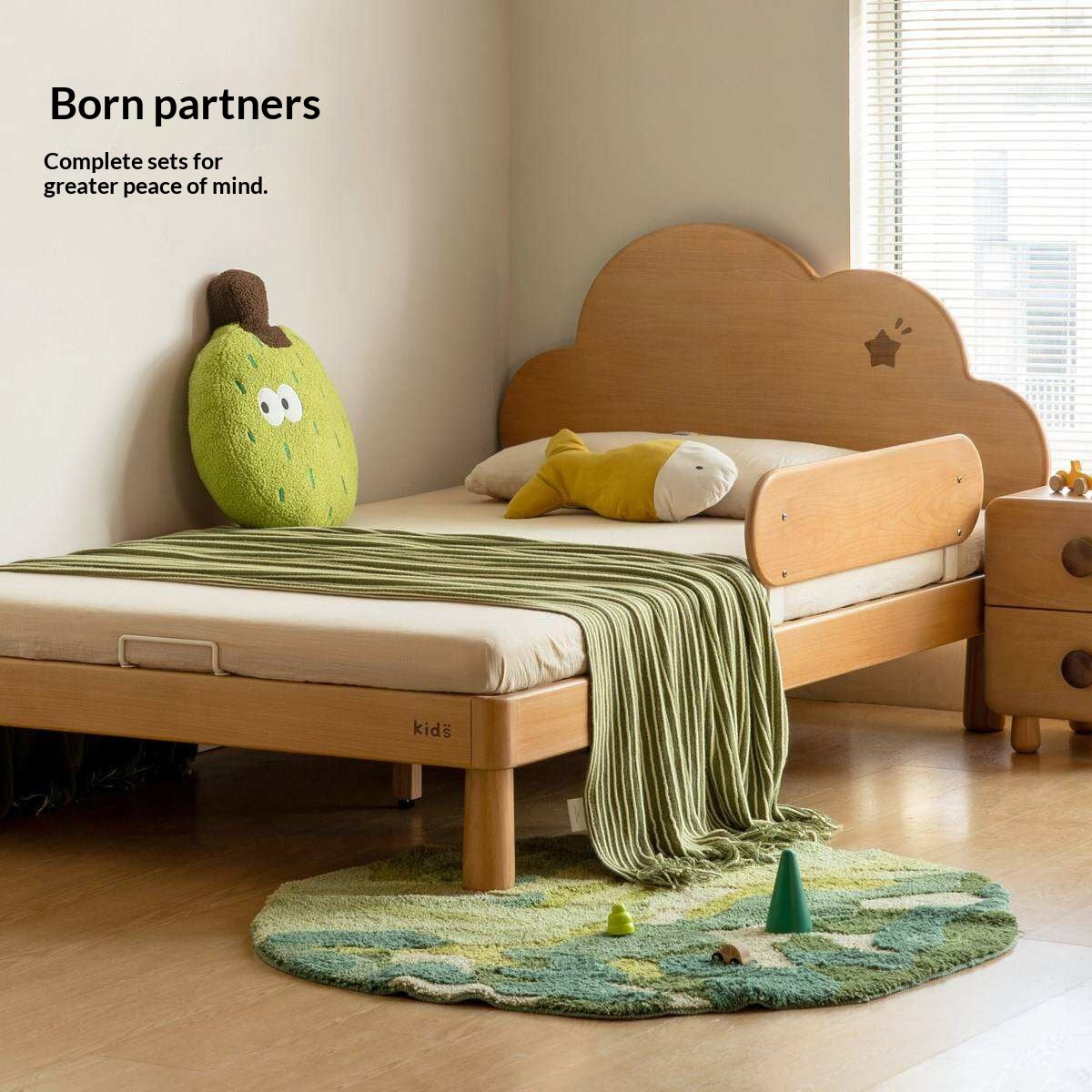 Beech Solid Wood Kids Nightstand