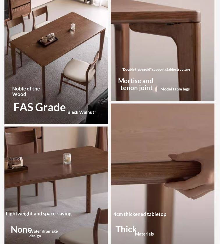 Ash Solid Wood Modern Minimalist Dining Table