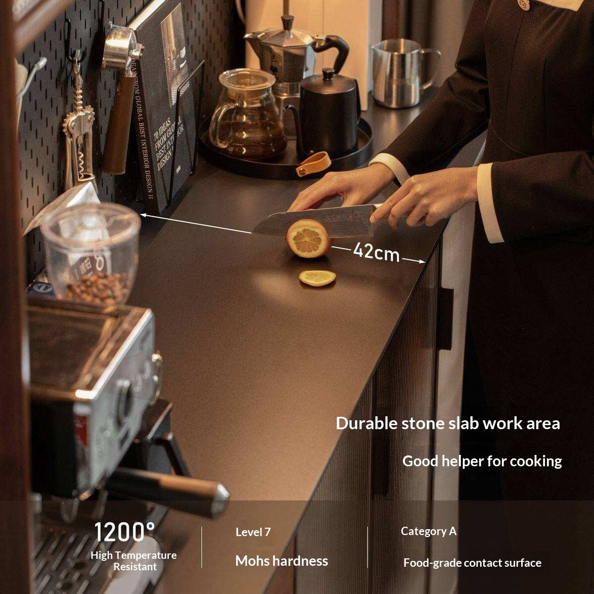 Black Walnut Solid Wood Sideboard with Italian Light Luxury Design