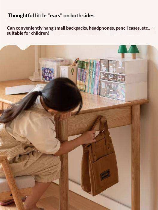 Oak Solid Wood Minimalist Kids Study Desk
