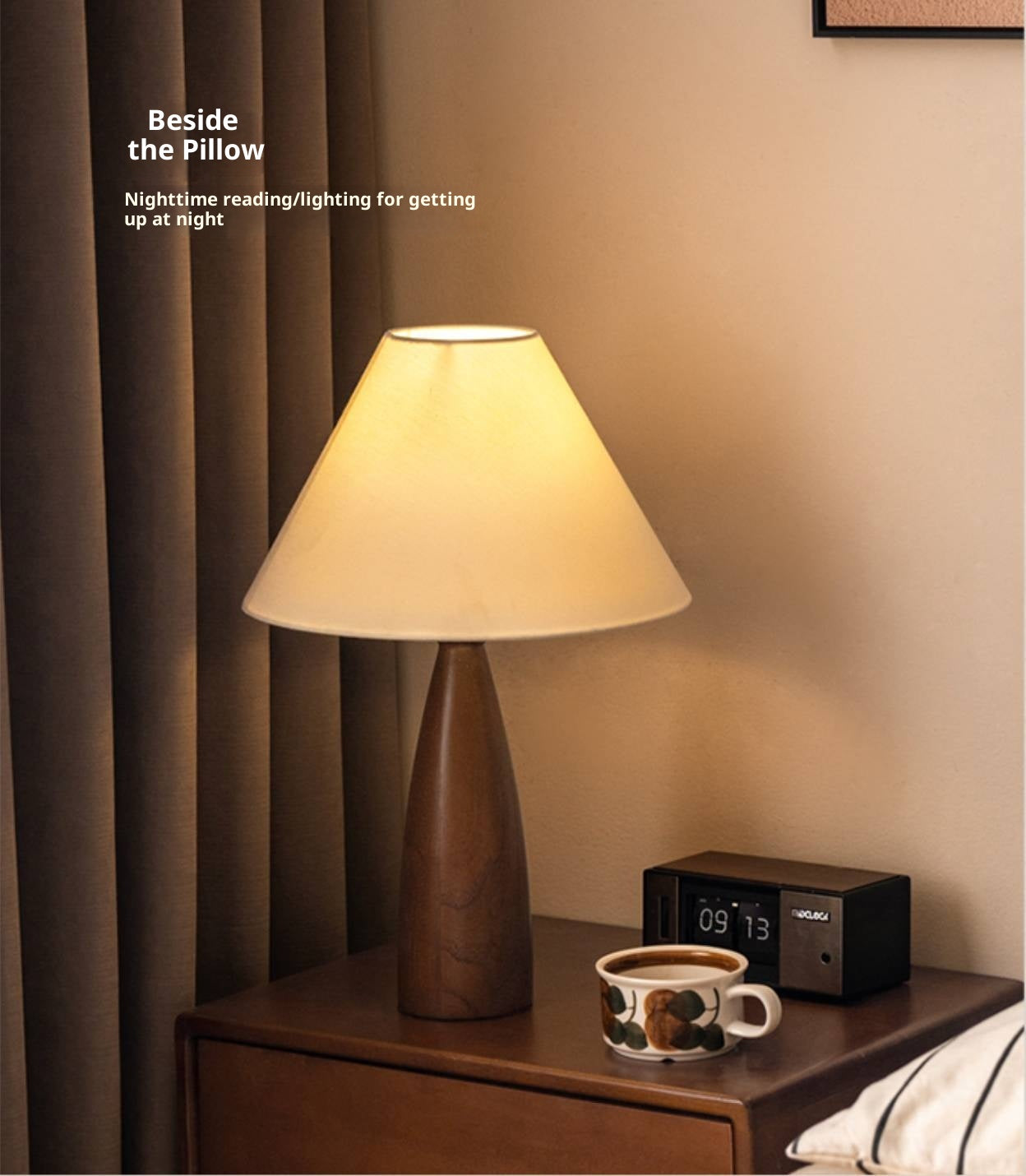 Ash Solid Wood Vintage Style Desk Lamp