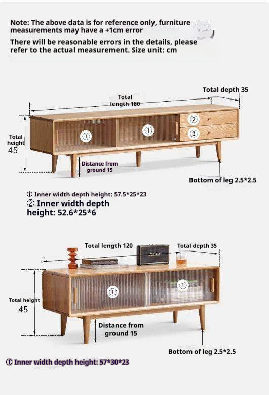 Solid Rubberwood, Oak, Beech Solid Wood Nordic Modern TV Stand