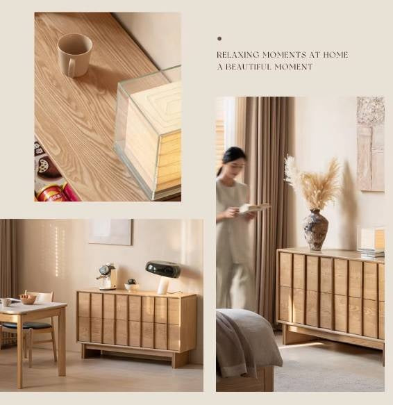 Ash Solid Wood Wabi-sabi Style Four-Drawer Chest