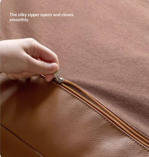 Soft Leather Headboard with Large Cushioned Backrest