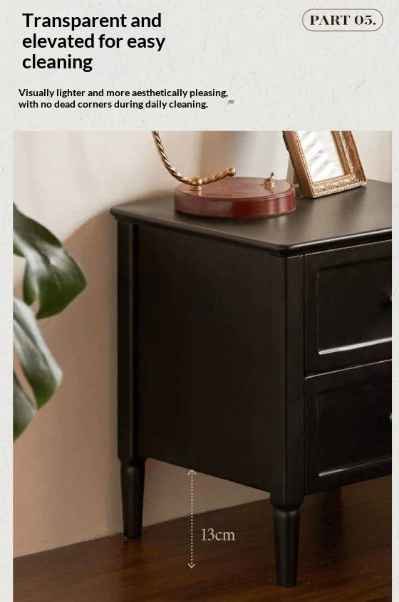 Solid Rubberwood Retro Style, American Style Nightstand