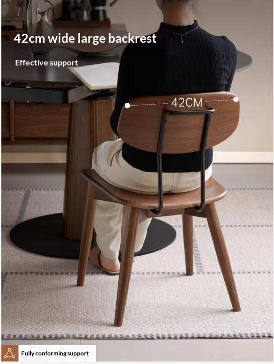 Set 2 pcs Black Walnut, Oak Solid Wood Italian Style Side Chair for Dining Room