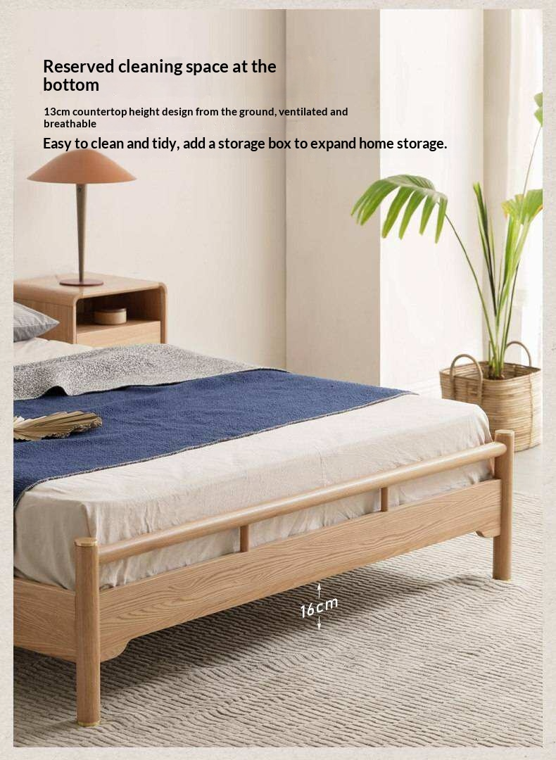 Ash Solid Wood Nordic Simple Modern Bed