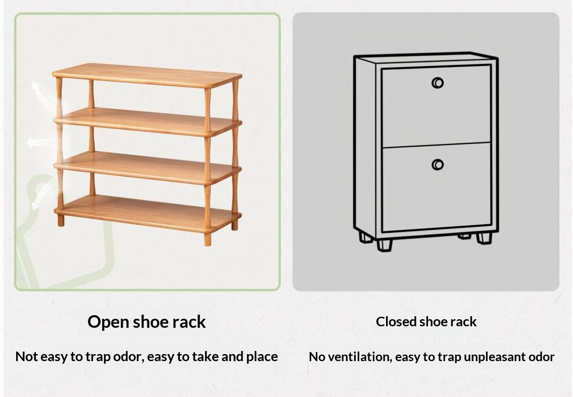 Rubberwood Solid Wood Shoe Rack Multi Layer Storage Organizer
