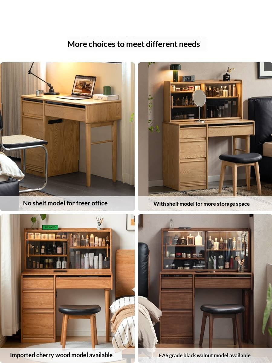 Ash Solid Wood Modern Multifunctional Vanity Table