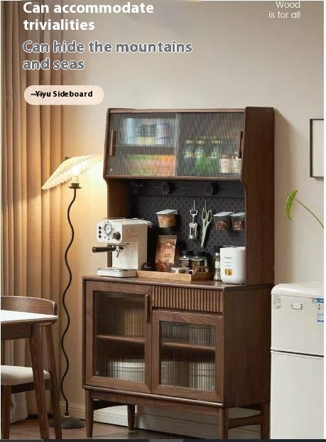 Oak, Black Walnut, South American Walnut, Solid Longan Hardwood, Red Zebrawood Solid Wood Light Luxury Sideboard