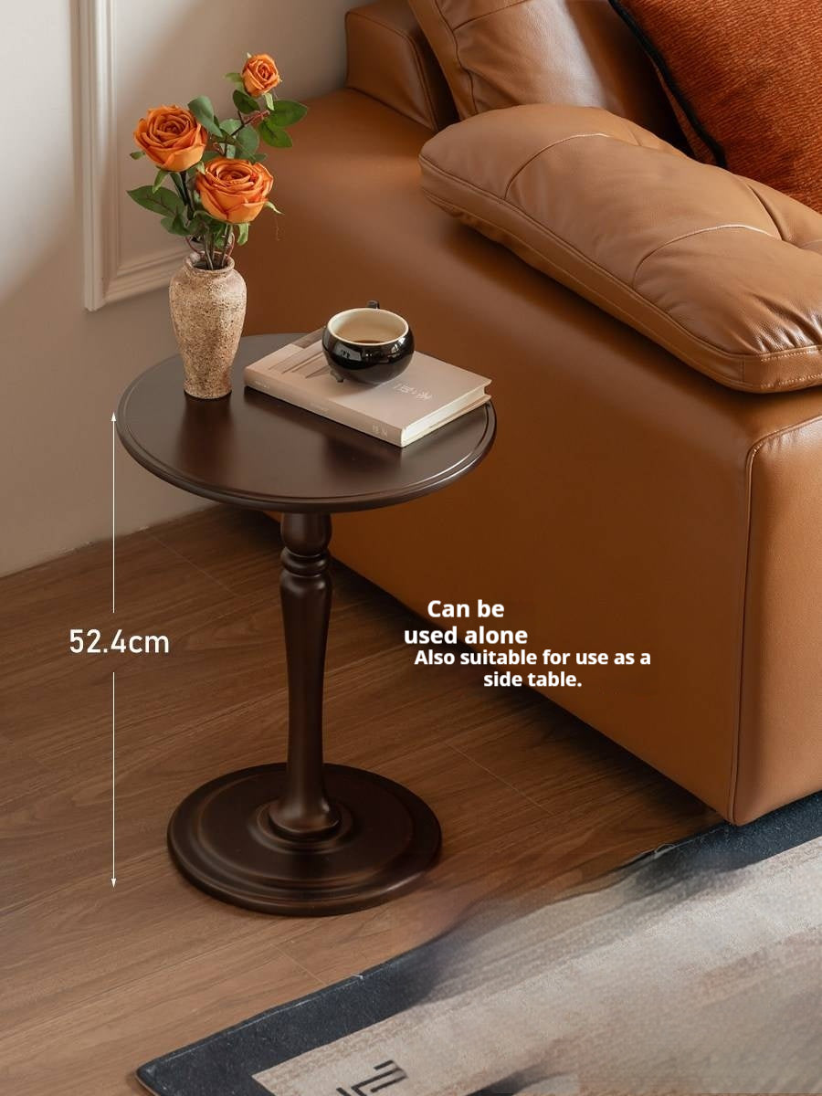 Poplar Solid Wood American Retro Style Round Coffee Table