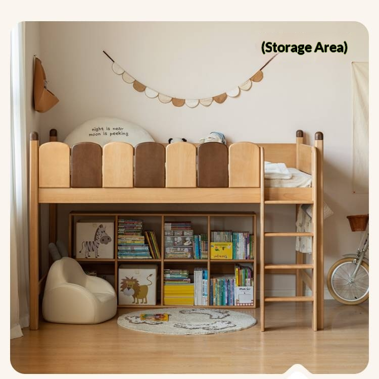 Beech Solid Wood Children's Treehouse Bed Multifunctional Loft Bed