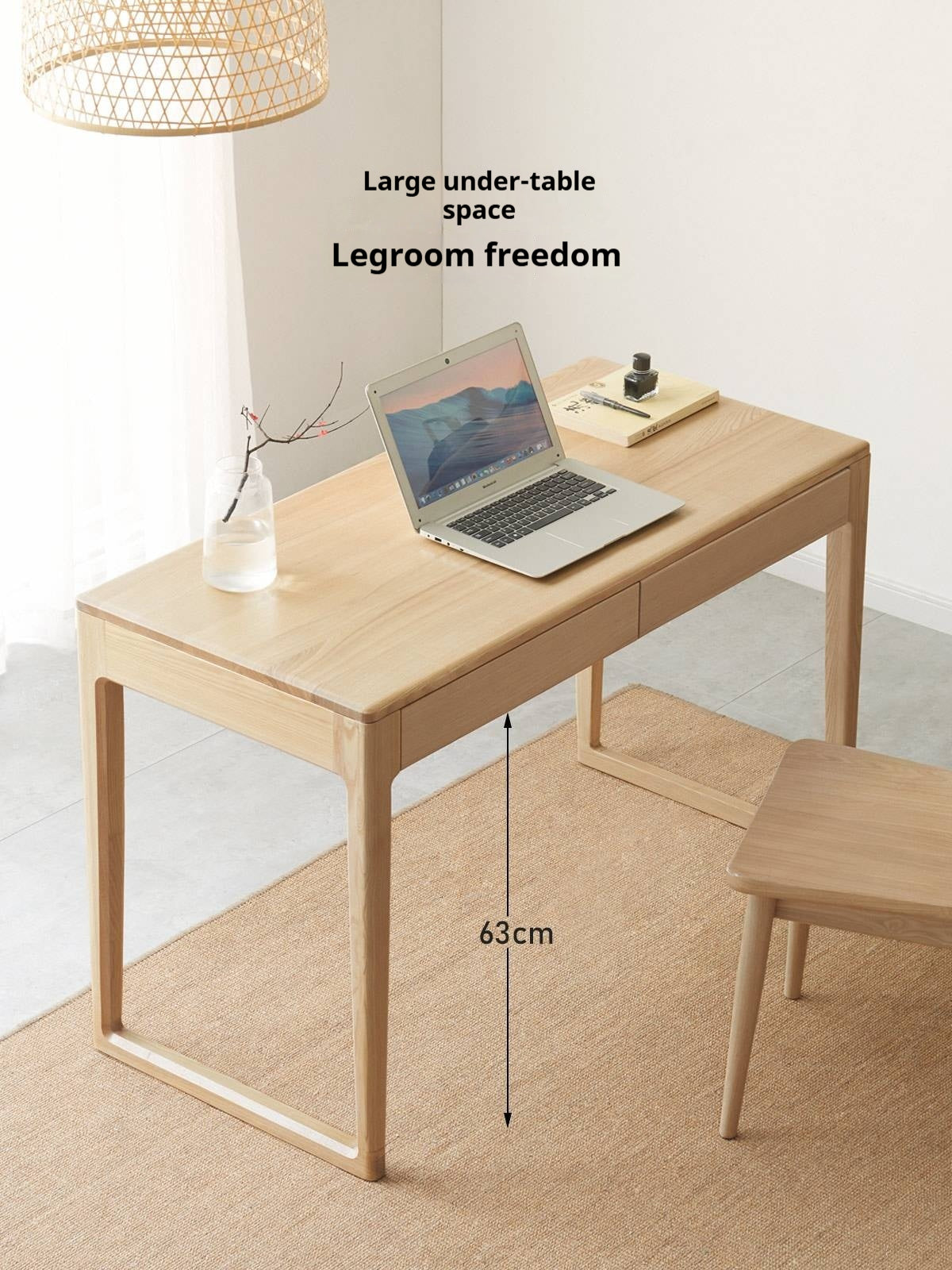 Ash Solid Wood Modern Computer Desk