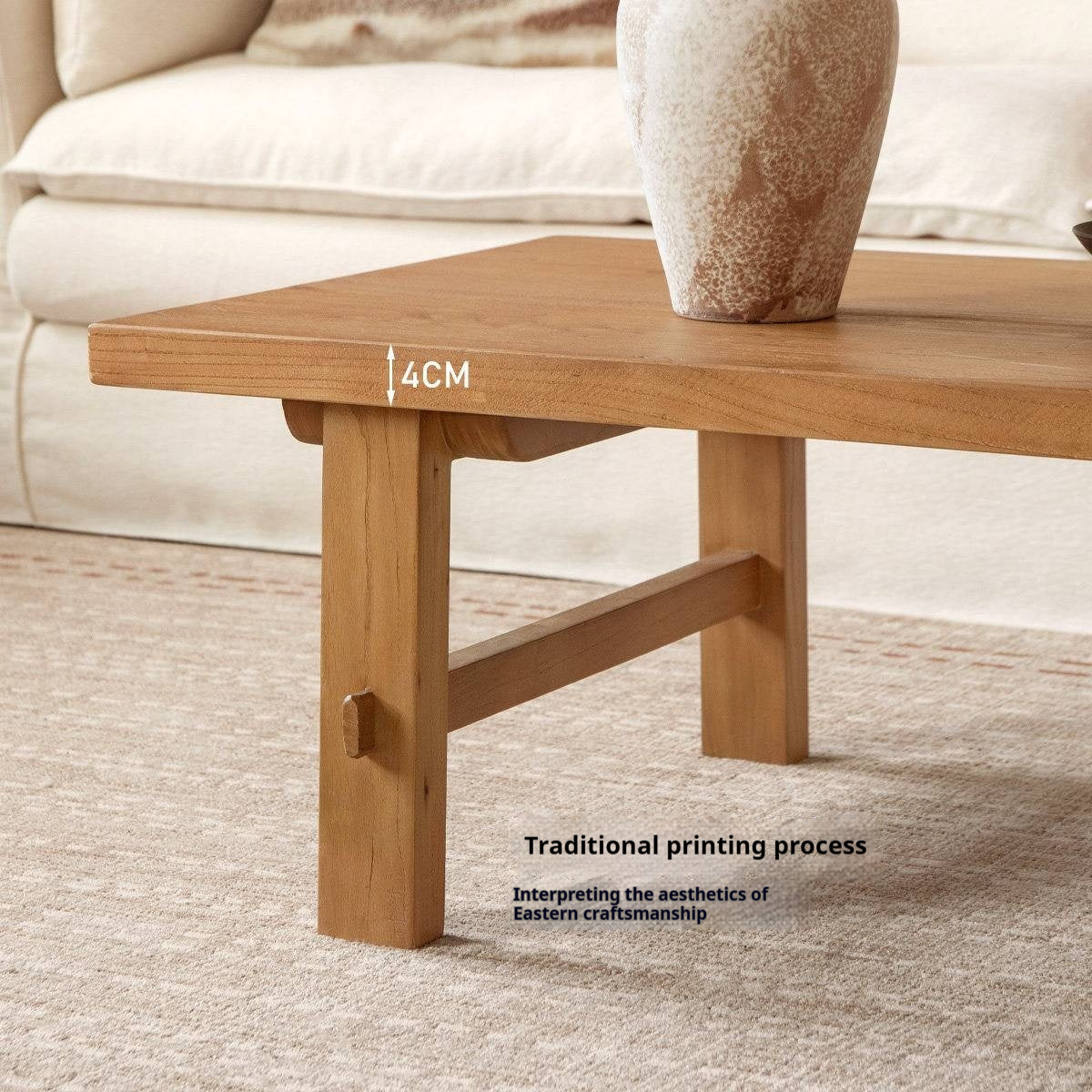 Elm Solid Wood Strange Silence Wind Style Coffee Table