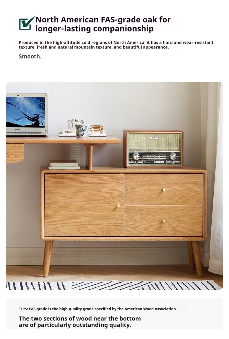 Oak Solid Wood Telescopic Office Desk