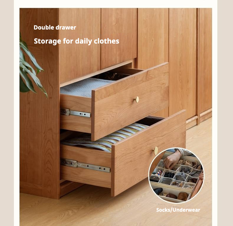 Сherry Solid Wood Exquisite Wardrobe.