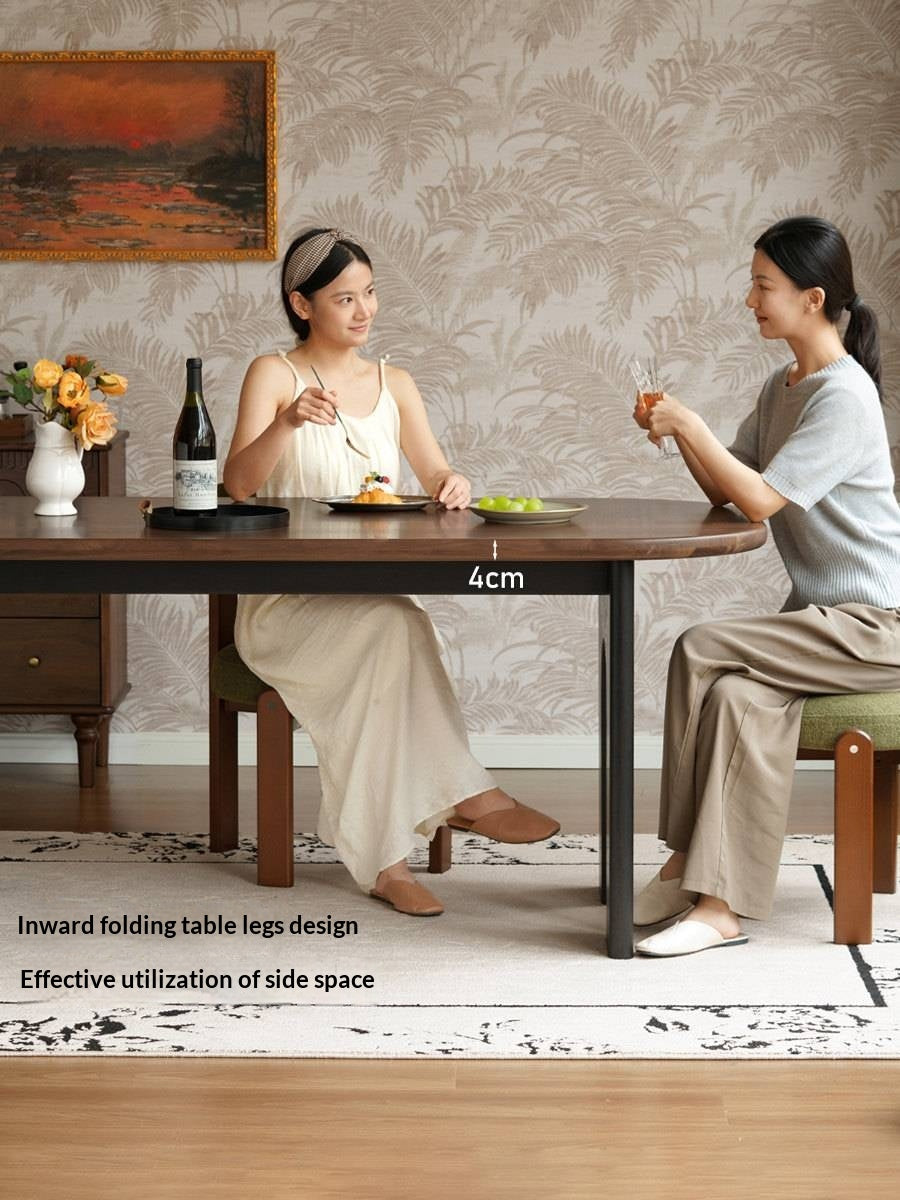 Black Walnut Solid Wood Dining Table French Retro