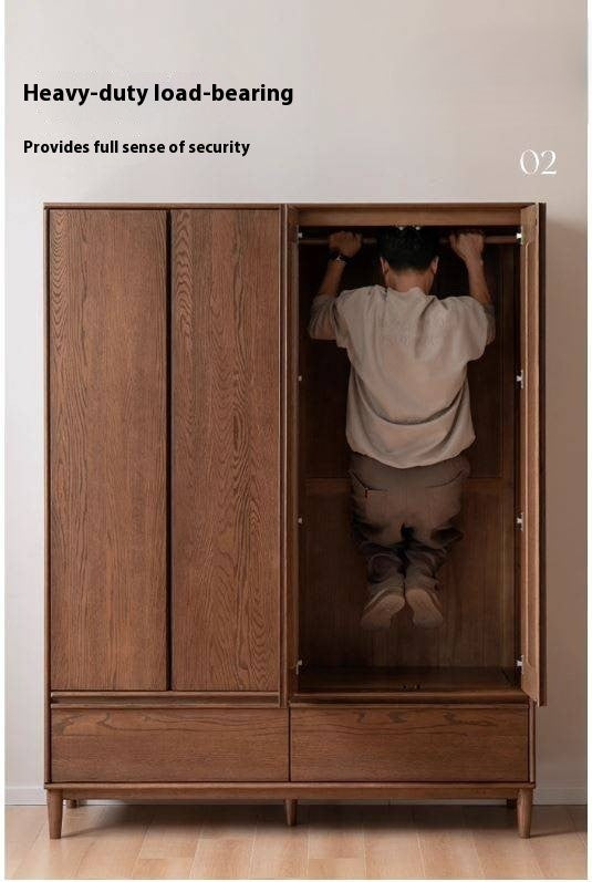 Oak Solid Wood Modern Off-Floor Wardrobe.