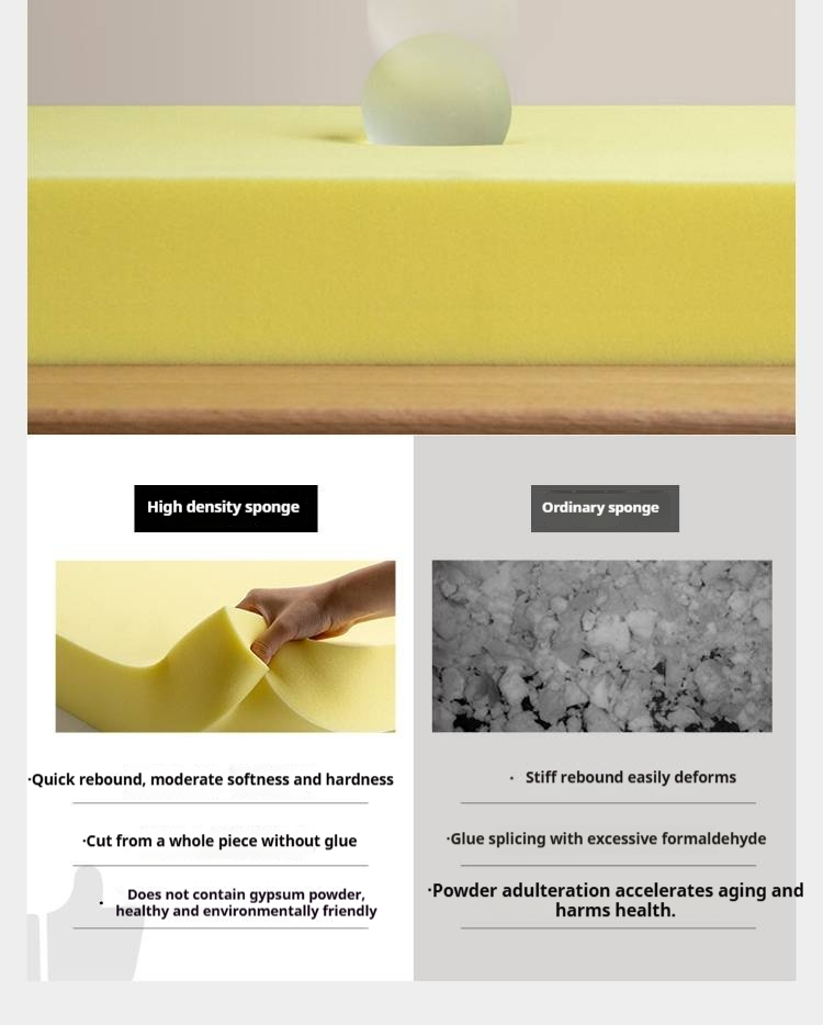 Cherry Solid Wood Bed with Top Layer Cowhide Soft Headboard Retro Style