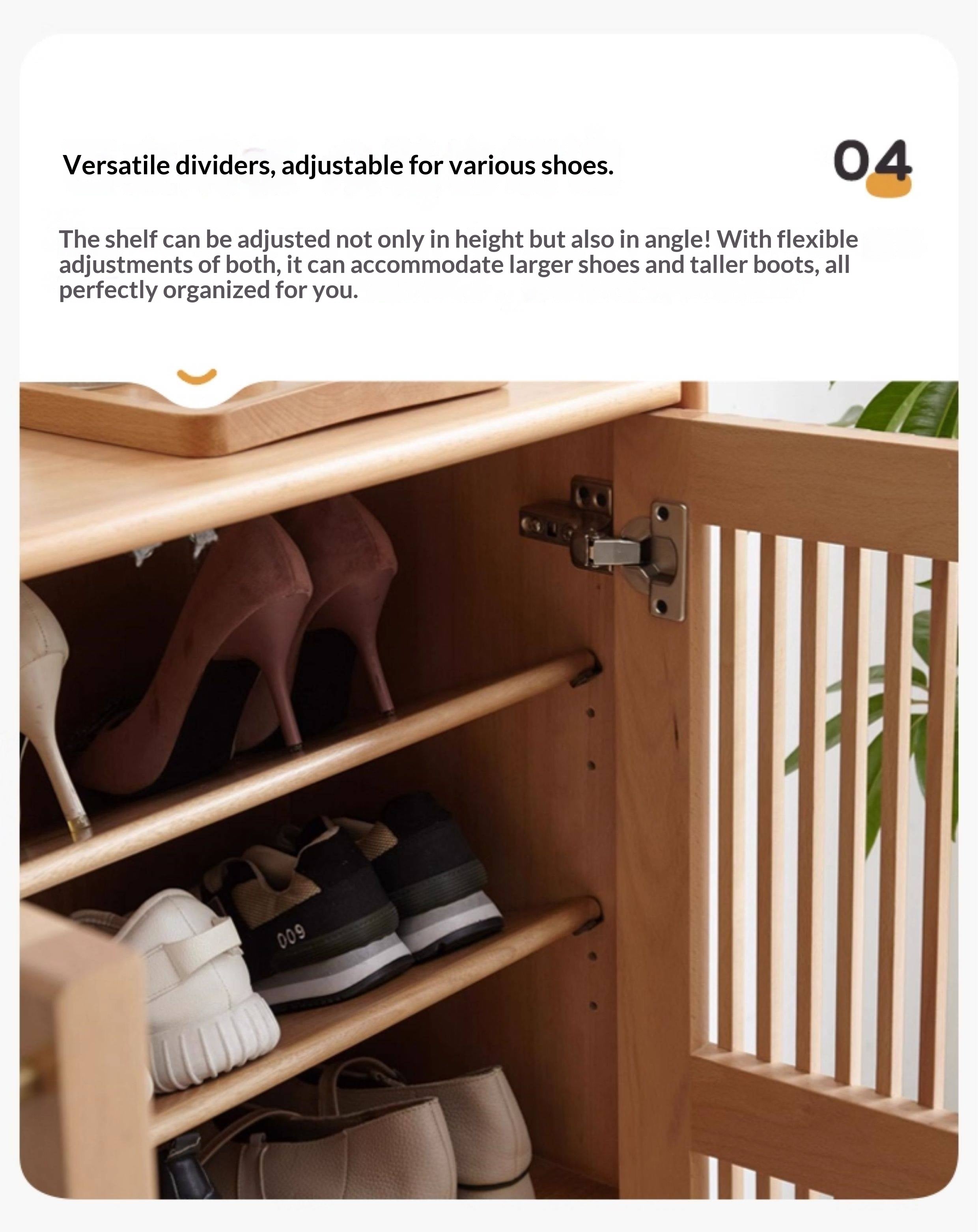 Beech Solid Wood Modern Shoe Cabinet
