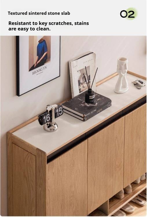 Oak Solid Wood Modern Shoe Cabinet