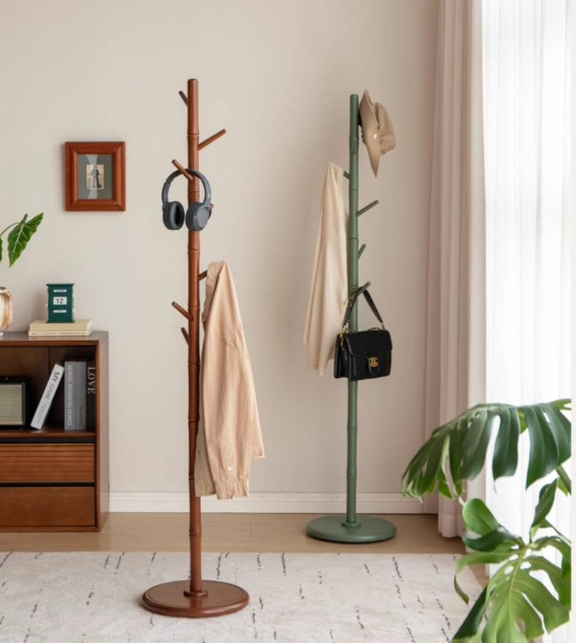 Solid Rubberwood Vintage Style Standing Clothes Hanger