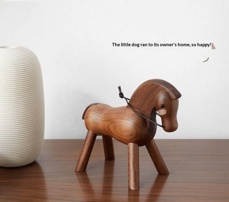 Black Walnut Solid Wood Nordic Style Animal Figurines for Wall Hanging