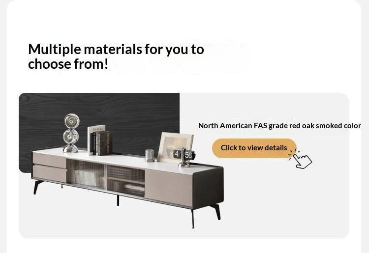 Tulipwood Solid Wood Light Luxury Rock Slab Double Drawer TV Cabinet