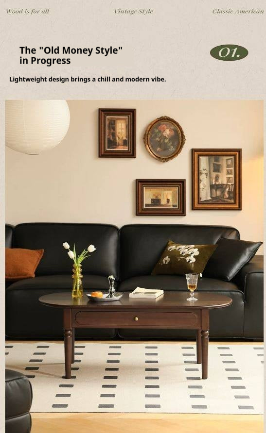 Poplar Solid Wood Retro Coffee Table