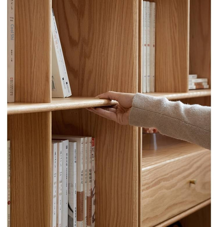 Oak Solid Wood Bookcase Bookshelf